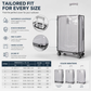 🧳 Clear Protective Luggage Cover – Transparent PVC Layer Reduces Scuffs Splashes & Dirt, Reinforced Handle & Wheel Openings, Hook-and-Loop Bottom Closure – 4 Sizes 22/24/26/28 Inches for Travel ✈️