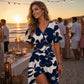 💃 LIMITED TIME 50% OFF! 🌈 Women's Ruffle Sleeve Sexy Sundress – Floral V-Neck Short Wrap Dress with Pockets 🌸