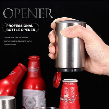 💖 LIMITED TIME 50% OFF! 💖 Stainless Steel Automatic Bottle Opener – Magnetic Cap Catcher, Easy One-Press Operation & Party Essential 🍺✨