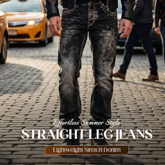 Men's Fashion Stretch Jeans,Minimalist Style Suitable For Summer, Emo Style