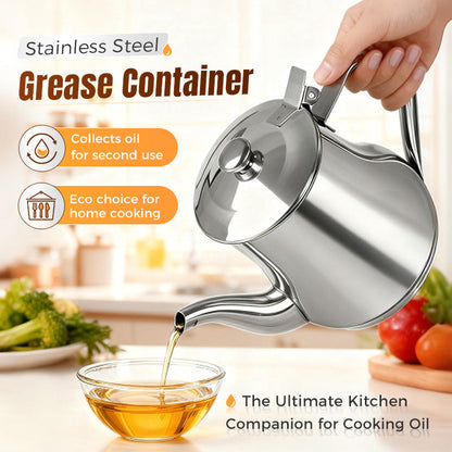 🔥 50% OFF! ✨ Stainless Steel Oil Filter Pot – Ultra-Fine Mesh Strainer, Drip-Free Spout & Food-Grade Steel – Reuse Cooking Oil Cleanly & Safely 🥘