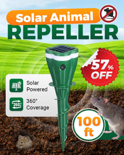 🌱 LIMITED-TIME 50% OFF! ✨ Solar Powered Mole Repellent – Waterproof, Vibration, Eco-Friendly 🐾