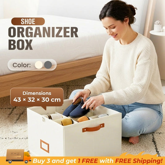 ⏰ LIMITED TIME 50% OFF! 👟 Fabric Shoe Organizer Storage Box – Foldable, Large Capacity, Dustproof & Breathable for Closet & Bedroom 🧺