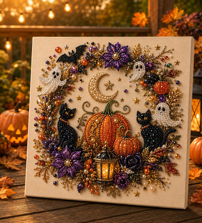 🔥 LAST DAY 50% OFF! 💎 Halloween Pearl Art DIY Kit – Turn Tiny Pearls into Spooky-Cute Magic 🎃✨