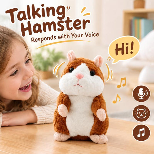 🐹 50% OFF! ✨ Talking Hamster Plush Toy – Repeats Your Voice Back in Funny Voice, Head-Shaking Bobbing Motion, Soft Cuddly Plush with Simple On/Off Switch – 15cm 3 Colors 2 Editions 🎁