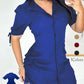 🎉 LIMITED TIME 50% OFF! 👗 Women's Short-Sleeved Button-Down Shirt Dress – Ruffled Design & Adjustable Side Laces 🌸
