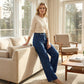 👖 LIMITED-TIME 50% OFF! ✨ Women's Wide-Leg Jeans – High Waist, Elastic Back, Dark Wash ✨