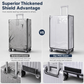 🧳 Clear Protective Luggage Cover – Transparent PVC Layer Reduces Scuffs Splashes & Dirt, Reinforced Handle & Wheel Openings, Hook-and-Loop Bottom Closure – 4 Sizes 22/24/26/28 Inches for Travel ✈️