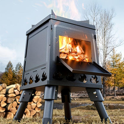 🔥 LIMITED TIME 50% OFF! 🔥 Portable Wood Burning Rocket Stove – 16 Vent Holes Efficient Burn, Foldable Camping Cooker – Heavy-Duty Cast Iron ✨