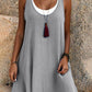 ⏰ LAST DAY 50% OFF! 👗 Women's Casual Loose Sleeveless Fake Two Piece Tank Dress – Breezy Layered Look & All-Day Comfort 💃
