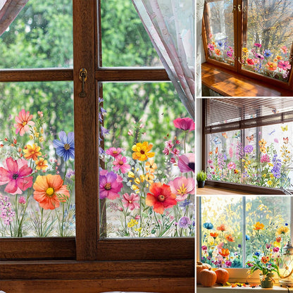 💐 LIMITED TIME 50% OFF! 🖼️ Colorful Floral Bouquet Window Sticker – Vibrant Design, Easy Peel & Removable – Perfect for Home, Cafe & Spring Decor ✨