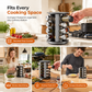 🧂 50% OFF! ✨ 360° Rotating Stainless Steel Spice Rack Organizer with Glass Shaker Jars – Whisper-Smooth Ball-Bearing Turntable, Lead-Free Glass Jars with Dual Sift & Pour Lids, Anti-Slip Rims – 2/3/4-Tier Options 2 Colors 🍳