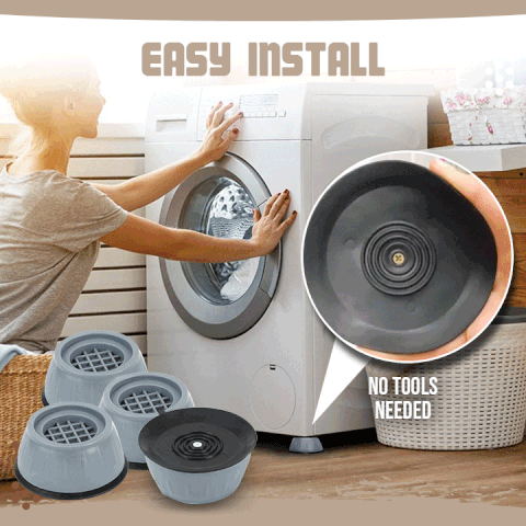🔇 50% OFF! ✨ Universal Anti-Vibration Washing Machine Pads (4-Pack) – Noise Cancelling TPU Rubber Absorbs 90% of Spin Vibrations, Ultra-Grip Suction Base Prevents Walking & Scratch-Free Floor Protection – Elevates Appliances 4cm for Easy Cleaning 🛡️