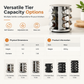 🧂 50% OFF! ✨ 360° Rotating Stainless Steel Spice Rack Organizer with Glass Shaker Jars – Whisper-Smooth Ball-Bearing Turntable, Lead-Free Glass Jars with Dual Sift & Pour Lids, Anti-Slip Rims – 2/3/4-Tier Options 2 Colors 🍳