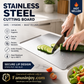 🥩 50% OFF! ✨ Double-Sided 304 Stainless Steel Cutting Board – Certified Food-Grade Non-Porous Surface, Antibacterial & Mold-Proof with Natural Odor Neutralization – Reinforced Core Won't Bend, Ergonomic Hanging Handle for Space-Saving Storage 🍽️