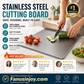 🥩 50% OFF! ✨ Double-Sided 304 Stainless Steel Cutting Board – Certified Food-Grade Non-Porous Surface, Antibacterial & Mold-Proof with Natural Odor Neutralization – Reinforced Core Won't Bend, Ergonomic Hanging Handle for Space-Saving Storage 🍽️