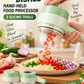 🥗 50% OFF! ✨ 4-in-1 Handheld Electric Vegetable Cutter & Garlic Chopper Set – Direct-to-Pot Open Feeding Port, 304 Stainless Blades Slice Mince Peel, 5-Second Self-Cleaning & Cordless USB-C Rechargeable – Olive Green 🔪