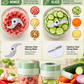 🥗 50% OFF! ✨ 4-in-1 Handheld Electric Vegetable Cutter & Garlic Chopper Set – Direct-to-Pot Open Feeding Port, 304 Stainless Blades Slice Mince Peel, 5-Second Self-Cleaning & Cordless USB-C Rechargeable – Olive Green 🔪
