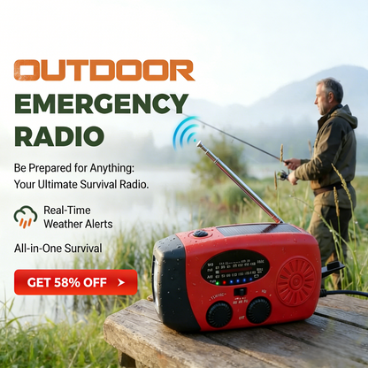 🎅🎄Christmas Gift Ideas 59% OFF🎁Multifunctional Portable Solar Emergency Radio 📻– 🔋Power Bank, Hand Crank & Weather Alert for Outdoor & Crisis Preparedness