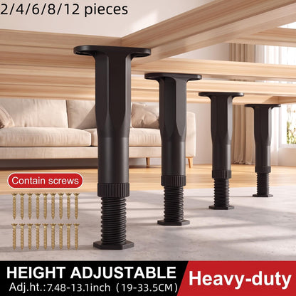 🛏️ 50% OFF! ✨ Heavy-Duty Adjustable Bed Support Legs (Pack of 2) – Anti-Sag Center Slat Replacement with Telescopic Height Adjustment (165-345mm), Cold-Rolled Carbon Steel & Non-Slip Noise-Reduction Base – Screw-In Installation for Beds, Sofas & Desks 🔩