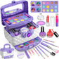 💄 50% OFF! ✨ Washable Kids Pretend Makeup Set & Portable Vanity Case – 100% Non-Toxic & Water-Washable, Certified Child Toy Safety CPSIA CPC ASTM F963, Portable Vanity Suitcase with Handle & Protects Delicate Young Skin – 3 Styles 🎀