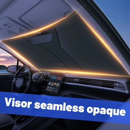 🚗 ✨ Windshield Sunshade Foldable Sun Shield – UV Protection, Includes Steering Wheel Cover, Pouch ☀️