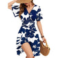 💃 LIMITED TIME 50% OFF! 🌈 Women's Ruffle Sleeve Sexy Sundress – Floral V-Neck Short Wrap Dress with Pockets 🌸