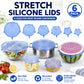 🔥 LAST DAY 50% OFF! ✨ Adpartner Silicone Lids for Food Storage (6-Pack) – Elastic Stretch Fit, 100% BPA-Free Food-Grade Silicone & Heat-Resistant -40°C to 230°C – Eco-Friendly Reusable Alternative to Plastic Wrap 🥗