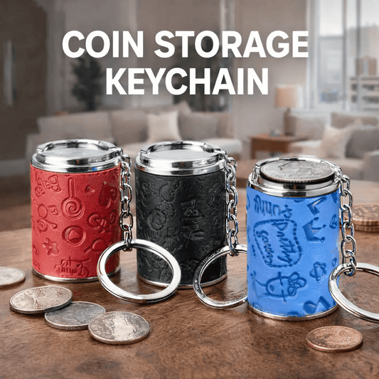 🔑 50% OFF! ✨ Mini Coin Storage Keychain – 2-in-1 Coin Holder & Fidget Stress Relief, Holds 21 Quarters, Premium Zinc Alloy & Leather – Everyday Carry Essential 🪙