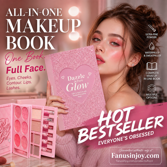 🎉 AMAZING 50% OFF! 💄 All-in-One Makeup Palette Book Set – Eyeshadow, Blush, Highlighter, Contour & Lip Glaze ✨