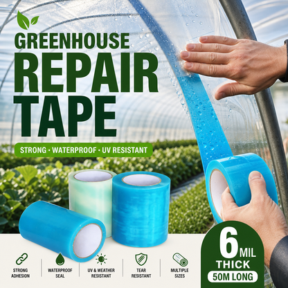 🌦️ 50% OFF! ✨ Weather-Resistant Greenhouse Repair Tape – Heavy-Duty 6 Mil PE Film, Strong Adhesive Backing & 50m Roll – 9 Width Options for Tears, Seams & Film Damage 🌱