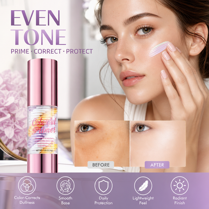 ✨ 50% OFF! ✨ 3-in-1 Color Correcting & Pore Blurring Face Primer – Triple-Swirl Lavender Nude Pearl White Neutralizes Redness Sallowness, Soft-Focus Pore Blurring & 16-Hour Makeup Grip – Non-Comedogenic 30g 💖
