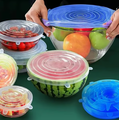 🔥 LAST DAY 50% OFF! ✨ Adpartner Silicone Lids for Food Storage (6-Pack) – Elastic Stretch Fit, 100% BPA-Free Food-Grade Silicone & Heat-Resistant -40°C to 230°C – Eco-Friendly Reusable Alternative to Plastic Wrap 🥗