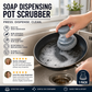 🥳 HOT SALE! 🥳 💞 10K+ SOLD! Soap-Dispensing Scrubber Brush – Built-In Press-to-Dispense Soap Reservoir, Dense Woven PET Non-Scratch Scrubbing Head & Ergonomic Raised Grip – Detachable Replaceable Head for Pots Pans & Dishes ✅