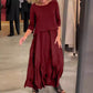 Solid Round-Neck Top Slip Dress 2-Piece Set