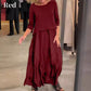 Solid Round-Neck Top Slip Dress 2-Piece Set