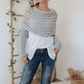 Women’s Knitted Cut-Out Shawl Poncho Wrap