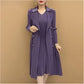 🎁High-end clothing designed for moms🎉Autumn Hot Sale🎉Fashionable Pleated Suit Collar Fake Two-piece Trench Coat