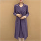 🎁High-end clothing designed for moms🎉Autumn Hot Sale🎉Fashionable Pleated Suit Collar Fake Two-piece Trench Coat