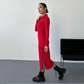 🔥Women's Sexy Red Long Sleeve Lapel Dress