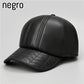 Stylish men's winter leather cap with thickened ear flaps