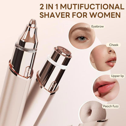🎁 2026 NEW ARRIVAL 50% OFF! 💥 2-in-1 Facial Hair Remover & Eyebrow Trimmer – Painless, Rechargeable & Portable ✨