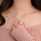 Vintage Elegant Zirconia Imitation Pearl Necklace & Earrings