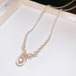 Vintage Elegant Zirconia Imitation Pearl Necklace & Earrings