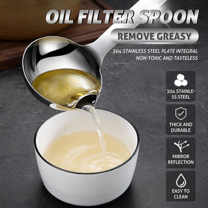 🥄 LIMITED-TIME 50% OFF! 🍳 Oil Separator Ladle – Grease Remover, Strainer & Kitchen Essential – Dual-Use Stainless Steel Design with Patented Bypass Spout ✨
