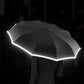 🌧️ BUY 2 GET 1 FREE – Reflective Safety Umbrella – NC Fabric + Alloy Frame – Reverse Retractable & Ring Buckle for Commuters & Night Walkers