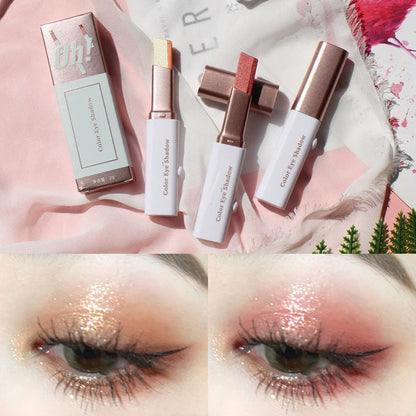 💥 50% OFF + BOGO FREE! ✨ Dual Shimmer Gradient Eyeshadow Stick – One Pull Two Shades, 24-Hour Sweat-Resistant Wear & Skin-Friendly Jojoba Formula – Smoky Eye in 10 Seconds 🌈