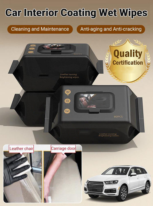 🚗 BUY 2 GET 1 FREE! 🧼 Car Interior Coating Wipes – Instant Shine, Dust Repellent & Anti-Scratch ✨