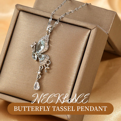 ⏳Time-limited Special⌛Elegant Butterfly Tassel Pendant Necklace