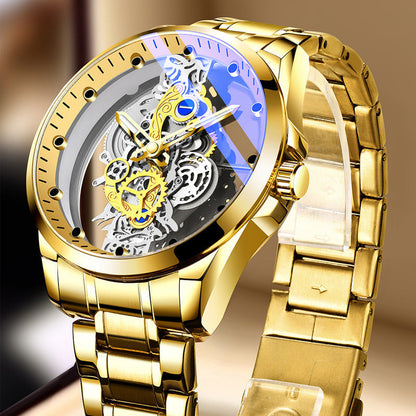 ⚡ Double-Sided Skeleton Watch – Non-Mechanical Tourbillon, Luminous, 30M Waterproof ✨